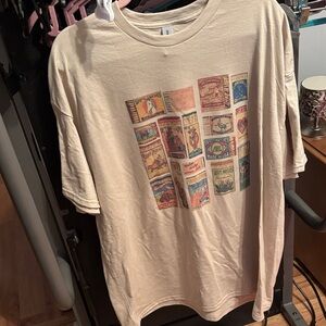 Graphic Beige T-Shirt vintage matchboxes